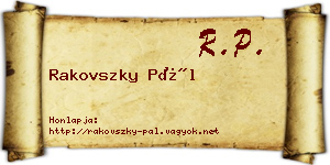 Rakovszky Pál névjegykártya