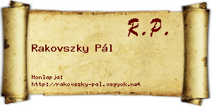 Rakovszky Pál névjegykártya