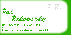 pal rakovszky business card